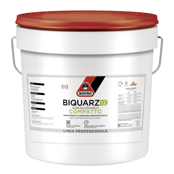 Rivestimento a spessore acrilsilossanico fibrorinforzato 1.2 a rasatura compatta, Biquarz Acrilsilossanico 1.2 Compatto di Boero